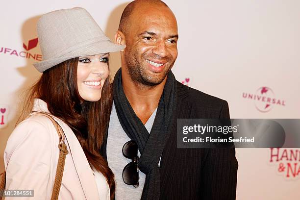 Singer Kate Hall and boyfriend cheograph Detlef D. Soost attend the 'Hanni & Nanni World Premiere' at Mathaeser cinema on May 30, 2010 in Munich,...