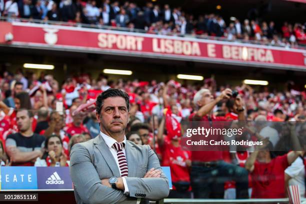 Rui Vitoria of SL Benfica during the match between SL Benfica and Fenerbache SK for UEFA Champions League Qualifier at Estadio da Luz on August 7,...