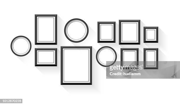 vector blank picture frame set isolated on white background - photograph stock illustrations