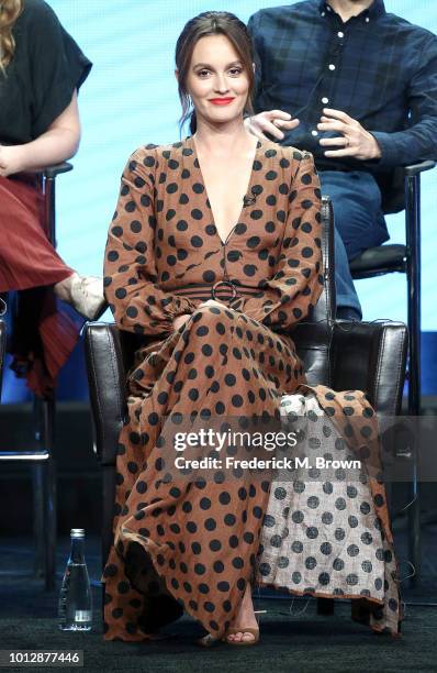 Actress Leighton Meester of the television show "Single Parents" speaks during the Disney/ABC segment of the Summer 2018 Television Critics...