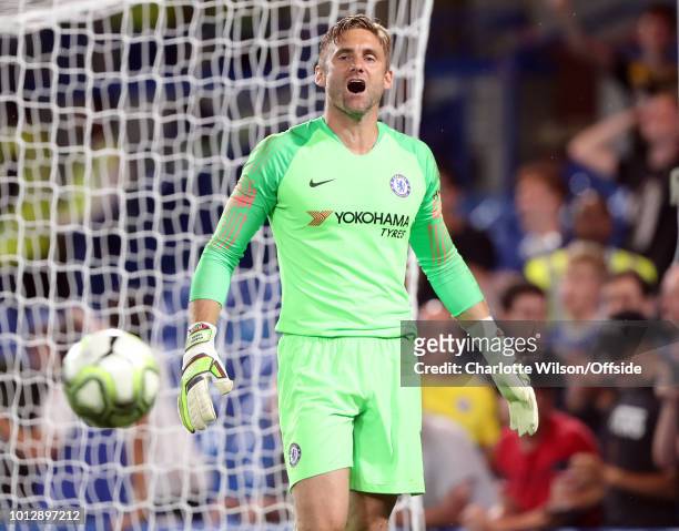 Chelsea goalkeeper Robert Green during the Pre-Season Friendly between Chelsea and Olympique Lyonnais at Stamford Bridge on August 7, 2018 in London,...