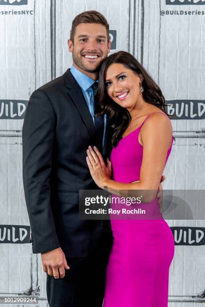 Becca Kufrin and Garrett Yrigoyen discuss "The Bachelorette" season finale with the Build Series at Build Studio on August 7, 2018 in New York City.