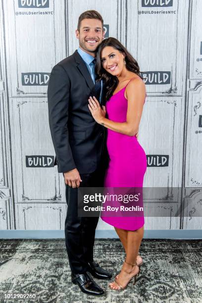 Becca Kufrin and Garrett Yrigoyen discuss "The Bachelorette" season finale with the Build Series at Build Studio on August 7, 2018 in New York City.