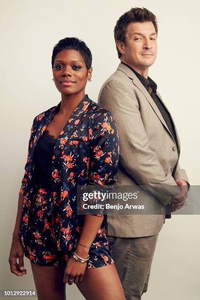 Actors Afton Williamson and Nathan Fillion of ABC's 'The Rookie' pose for a portrait during the 2018 Summer Television Critics Association Press Tour...