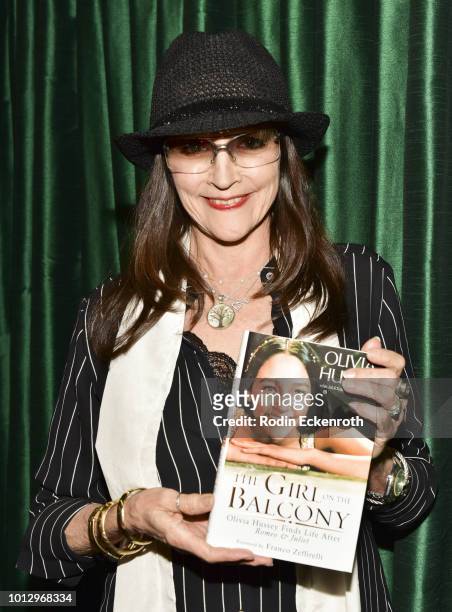 Olivia Hussey presents her memoir "Girl on the Balcony" at Vroman's Bookstore on August 7, 2018 in Pasadena, California.