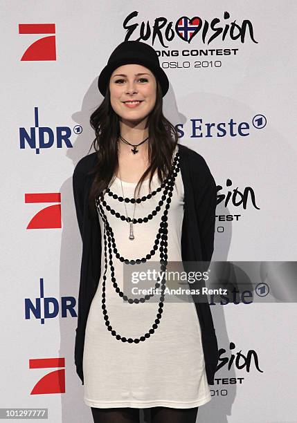 Lena Meyer-Landrut, winner of the Eurovision Song Contest 2010 attends a press conference on May 31, 2010 in Cologne, Germany. The 19-year-old Lena...