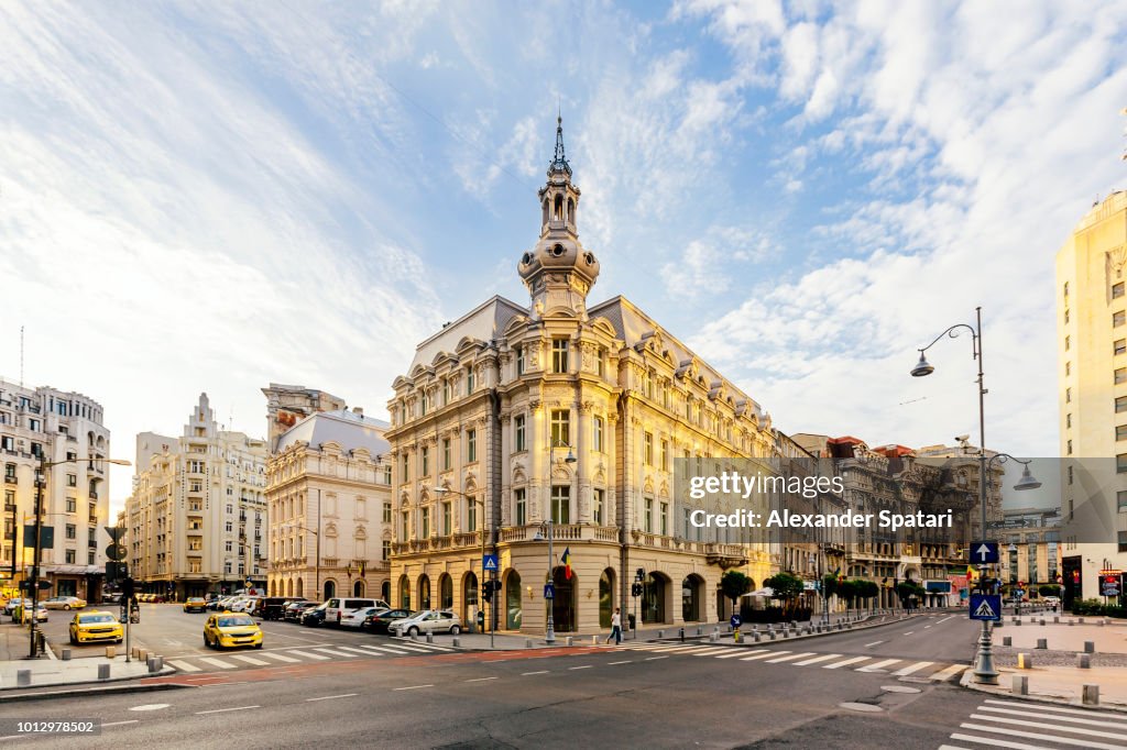 Bucharest historical center with Calea Victoriei boulevard, Romania