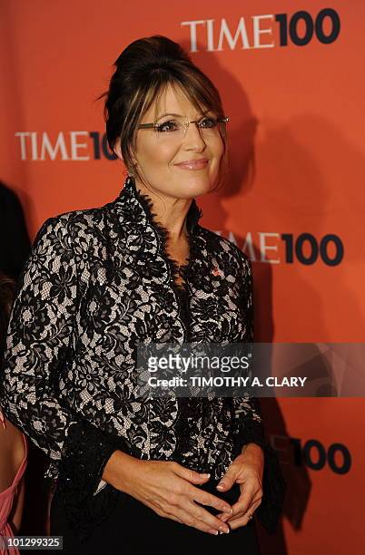 Sarah Palin attends Time's 100 most influential people in the world gala at Frederick P. Rose Hall, Jazz at Lincoln Center on May 4, 2010. AFP PHOTO...