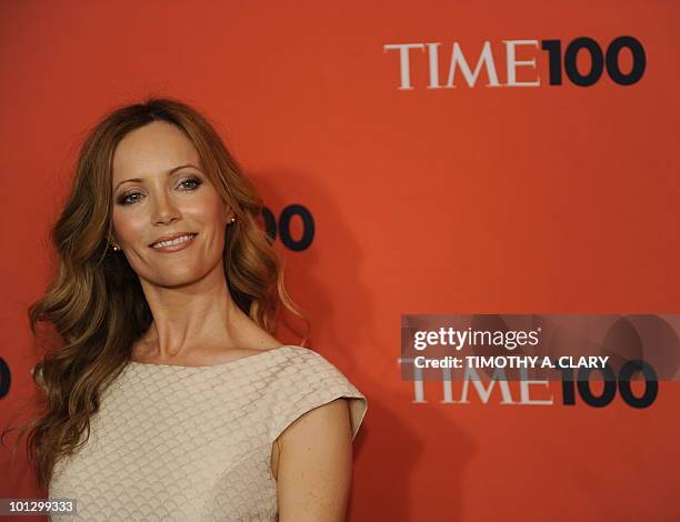 Leslie Mann attends Time's 100 most influential people in the world gala at Frederick P. Rose Hall, Jazz at Lincoln Center on May 4, 2010. AFP PHOTO...