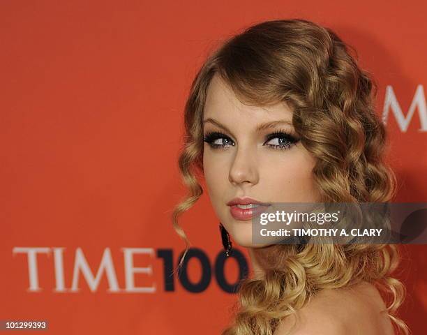 Taylor Swift attends Time's 100 most influential people in the world gala at Frederick P. Rose Hall, Jazz at Lincoln Center on May 4, 2010. AFP PHOTO...