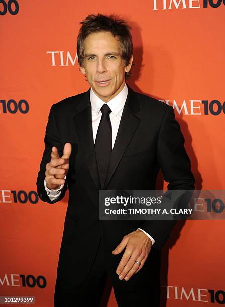 Ben Stiller attends Time's 100 most influential people in the world gala at Frederick P. Rose Hall, Jazz at Lincoln Center on May 4, 2010. AFP PHOTO...