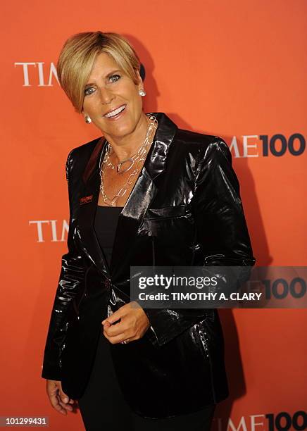 Suze Orman attends Time's 100 most influential people in the world gala at Frederick P. Rose Hall, Jazz at Lincoln Center on May 4, 2010. AFP PHOTO /...