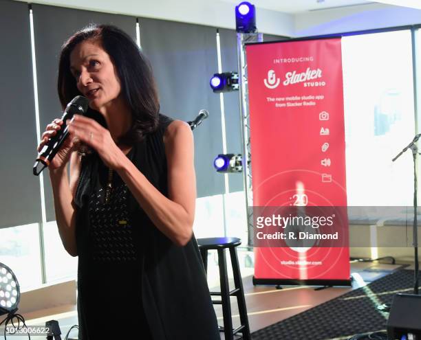 S Leslie Fram attends Change the Conversation - Slacker Radio #WCE: Country Launch Party at The Steps at WME on August 7, 2018 in Nashville,...