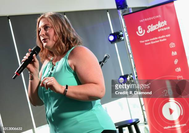 Slacker's Jess Wright attends Change the Conversation - Slacker Radio #WCE: Country Launch Party at The Steps at WME on August 7, 2018 in Nashville,...