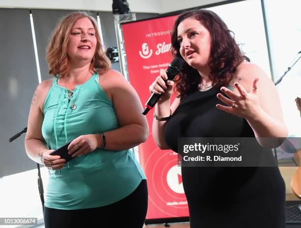 Slacker's Jess Wright and Parker attend Change the Conversation - Slacker Radio #WCE: Country Launch Party at The Steps at WME on August 7, 2018 in...