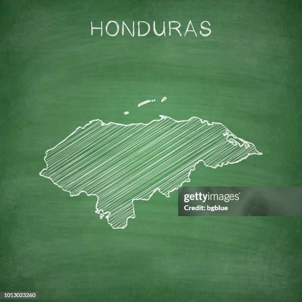 honduras map drawn on chalkboard - blackboard - honduras map stock illustrations