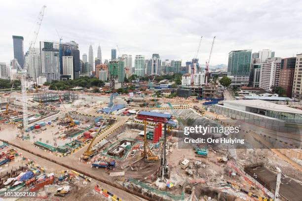 General view of the Tun Razak Exchange project site on July 30, 2018 in Kuala Lumpur, Malaysia. The Tun Razak Exchange, one of the 1MDB projects,...