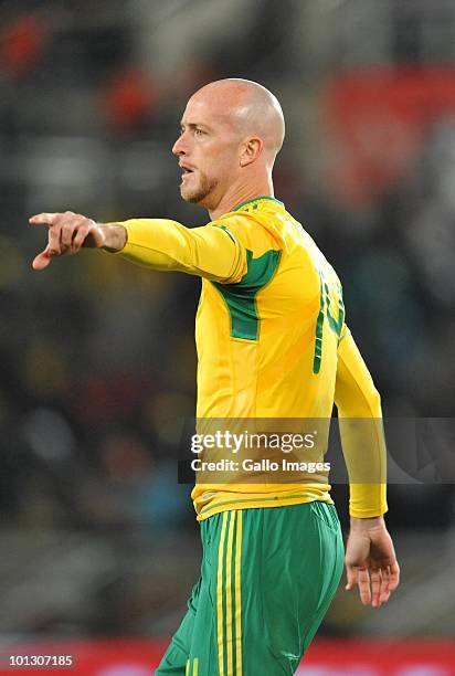Matthew Booth of South Africa is shown during the International Friendly match between South Africa and Guatemala at the Peter Mokaba Stadium on May...