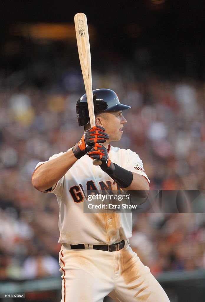 Gd Bat Buster Posey of the San Francisco Giants bats against the Arizona ...