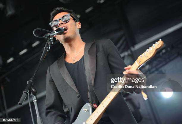 Dougie Mandagi of The Temper Trap performs at Sasquatch Festival at the Gorge Amphitheater on May 31, 2010 in George, Washington.