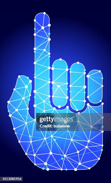 pointing blue triangle node vector pattern - hands counting stock illustrations
