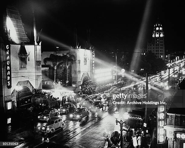 1940s movie premiere, hollywood, california - hollywood california stock-fotos und bilder