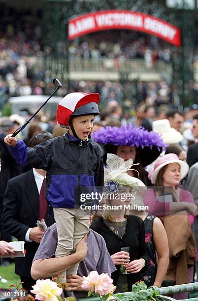 the victoria derby - horse racing fans stock pictures, royalty-free photos & images