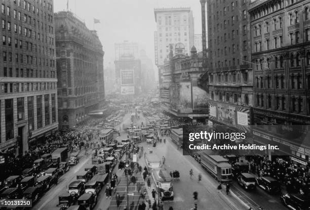 traffic in times square, new york city, 1927 - times square manhattan new york stock-fotos und bilder