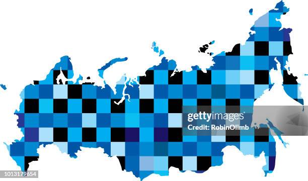 russia blue squares maps - soviet union stock illustrations