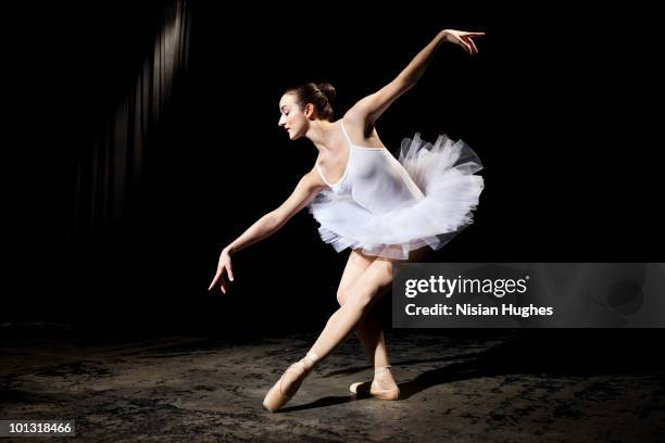 ballerina on stage - ballerina stock-fotos und bilder