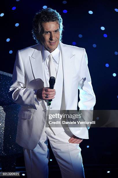 Toto Cutugno attends the 60th Sanremo Song Festival at the Ariston Theatre On February 18, 2010 in San Remo, Italy.