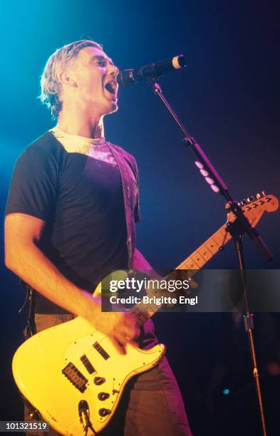 Gavin Rossdale of Bush performs on stage in 2001.