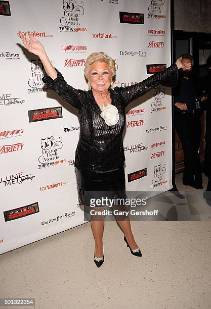 Entertainer Mitzi Gaynor attends the press room at the 55th Annual Drama Desk Awards at the FH LaGuardia Concert Hall at Lincoln Center on May 23,...