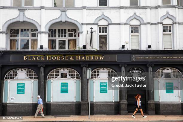 The Black Horse & Harrow pub, which has been around since the 1700s, stands closed in Catford on August 8, 2018 in London, United Kingdom. Pubs in...