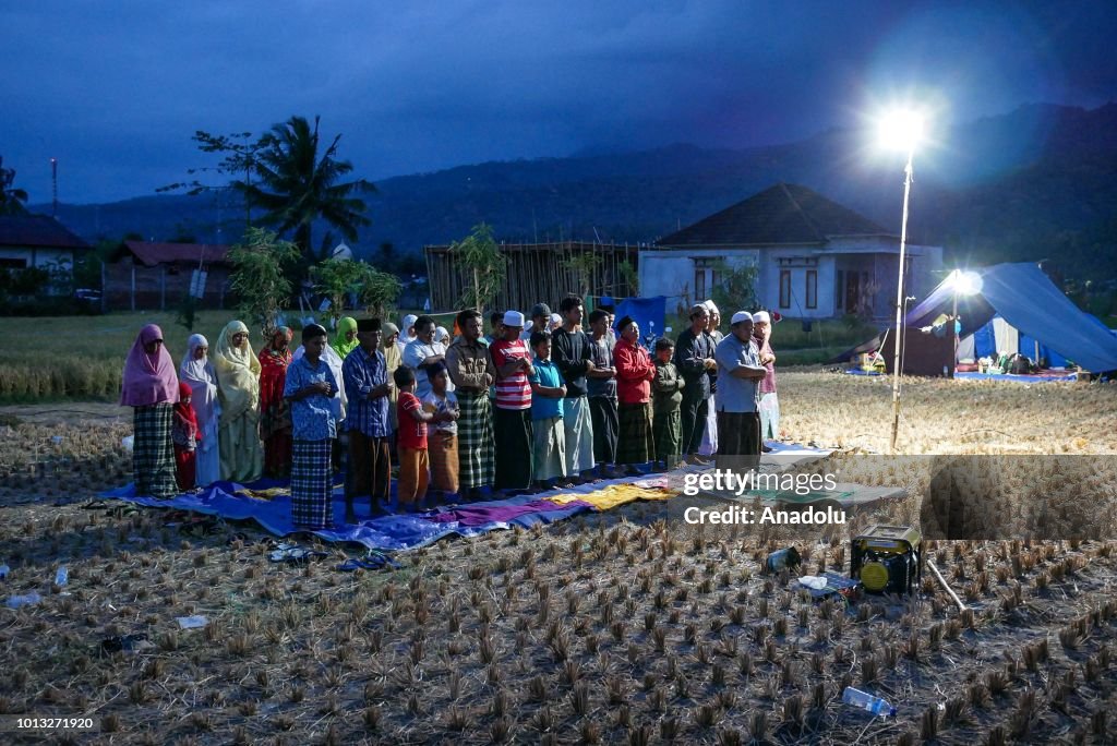 Lombok earthquake evacuation shelter