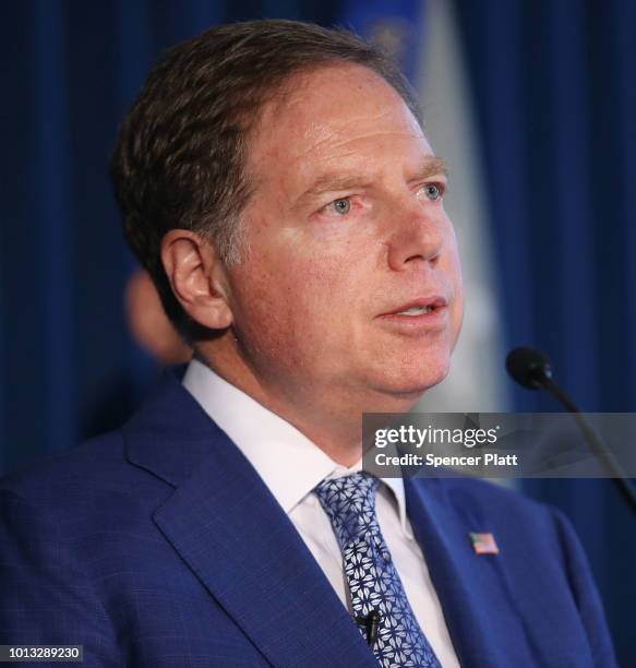 Geoffrey Berman, the U.S. Attorney for the Southern District of New York, explains to the media the insider trading case against Rep. Chris Collins...