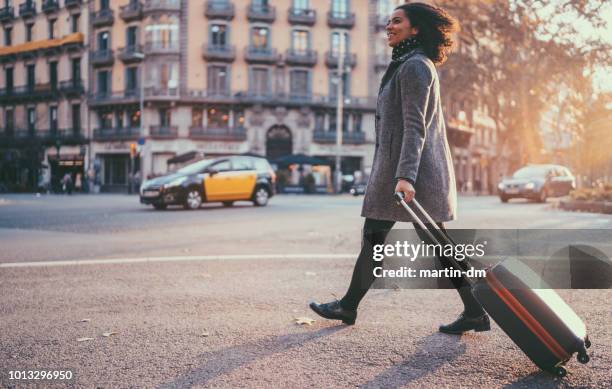 tourist in barcelona - female explorer stock pictures, royalty-free photos & images