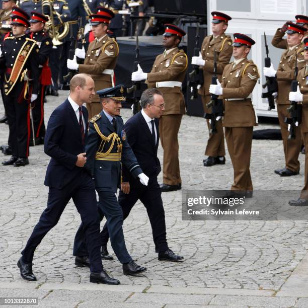 Britain's Prince William, Duke of Cambridge arrives for a religious ceremony to mark the 100th anniversary of the World War I Battle of Amiens, at...