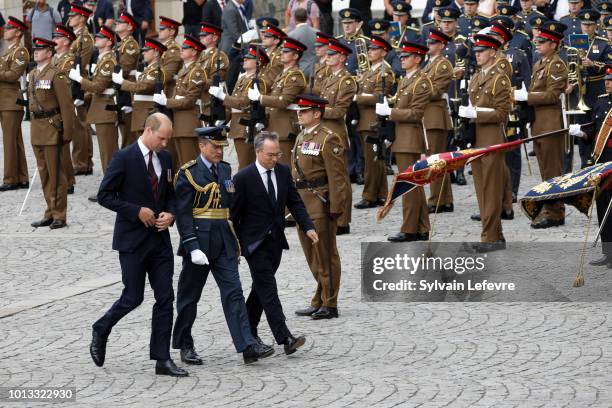 Britain's Prince William, Duke of Cambridge arrives for a religious ceremony to mark the 100th anniversary of the World War I Battle of Amiens, at...