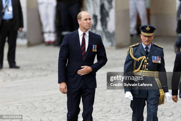 Britain's Prince William, Duke of Cambridge arrives for a religious ceremony to mark the 100th anniversary of the World War I Battle of Amiens, at...