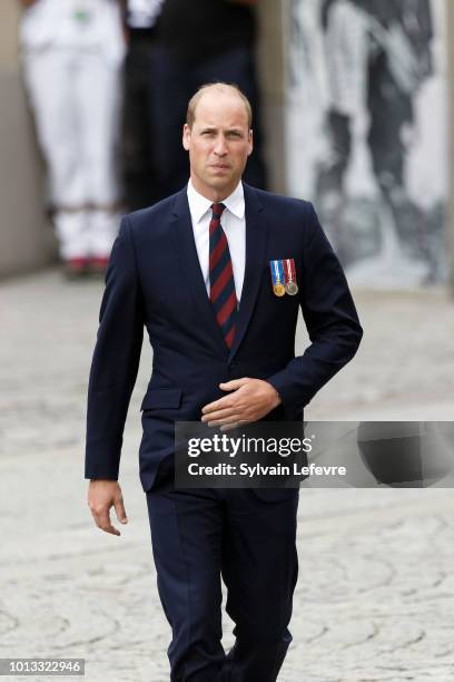 Britain's Prince William, Duke of Cambridge arrives for a religious ceremony to mark the 100th anniversary of the World War I Battle of Amiens, at...