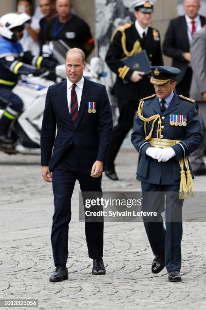 Britain's Prince William, Duke of Cambridge arrives for a religious ceremony to mark the 100th anniversary of the World War I Battle of Amiens, at...