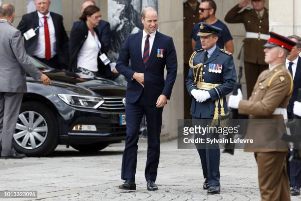 Britain's Prince William, Duke of Cambridge arrives for a religious ceremony to mark the 100th anniversary of the World War I Battle of Amiens, at...