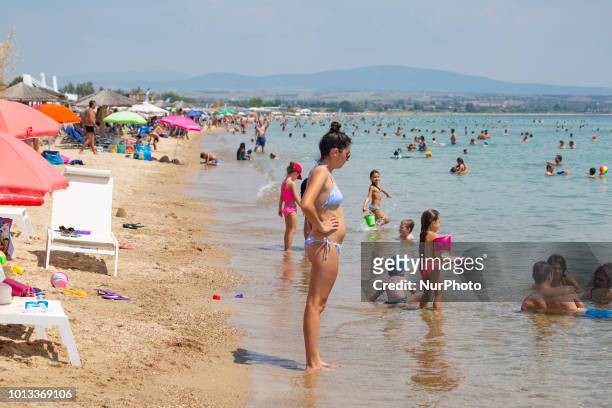Daily life images from Potamos, the beach of Epanomi town near Thessaloniki, Greece. Potamos beach is 20km away of the airport &quot;Makedonia&quot;,...
