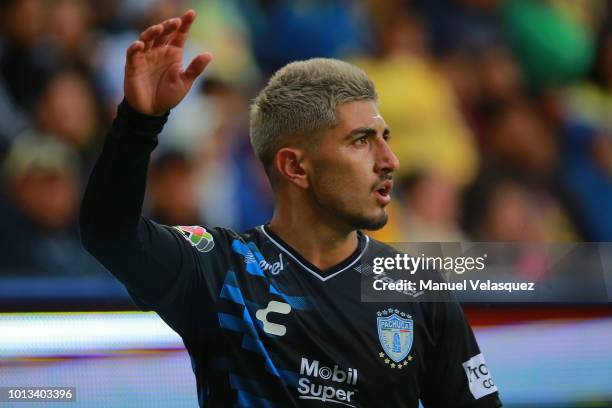 Victor Guzman of Pachuca looks on during the third round match between Pachuca and Club America as part of the Torneo Apertura 2018 Liga MX at...