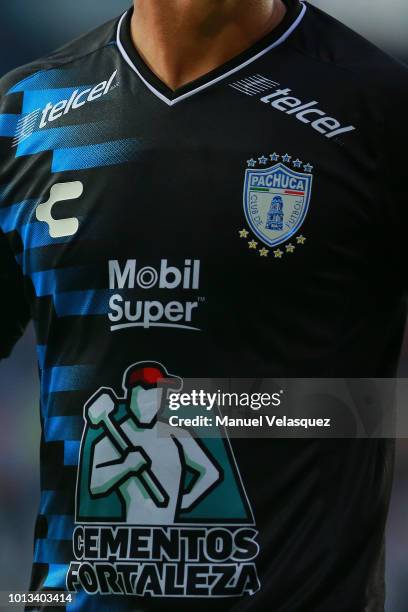 Shirt of Pachuca during the third round match between Pachuca and Club America as part of the Torneo Apertura 2018 Liga MX at Hidalgo Stadium on...