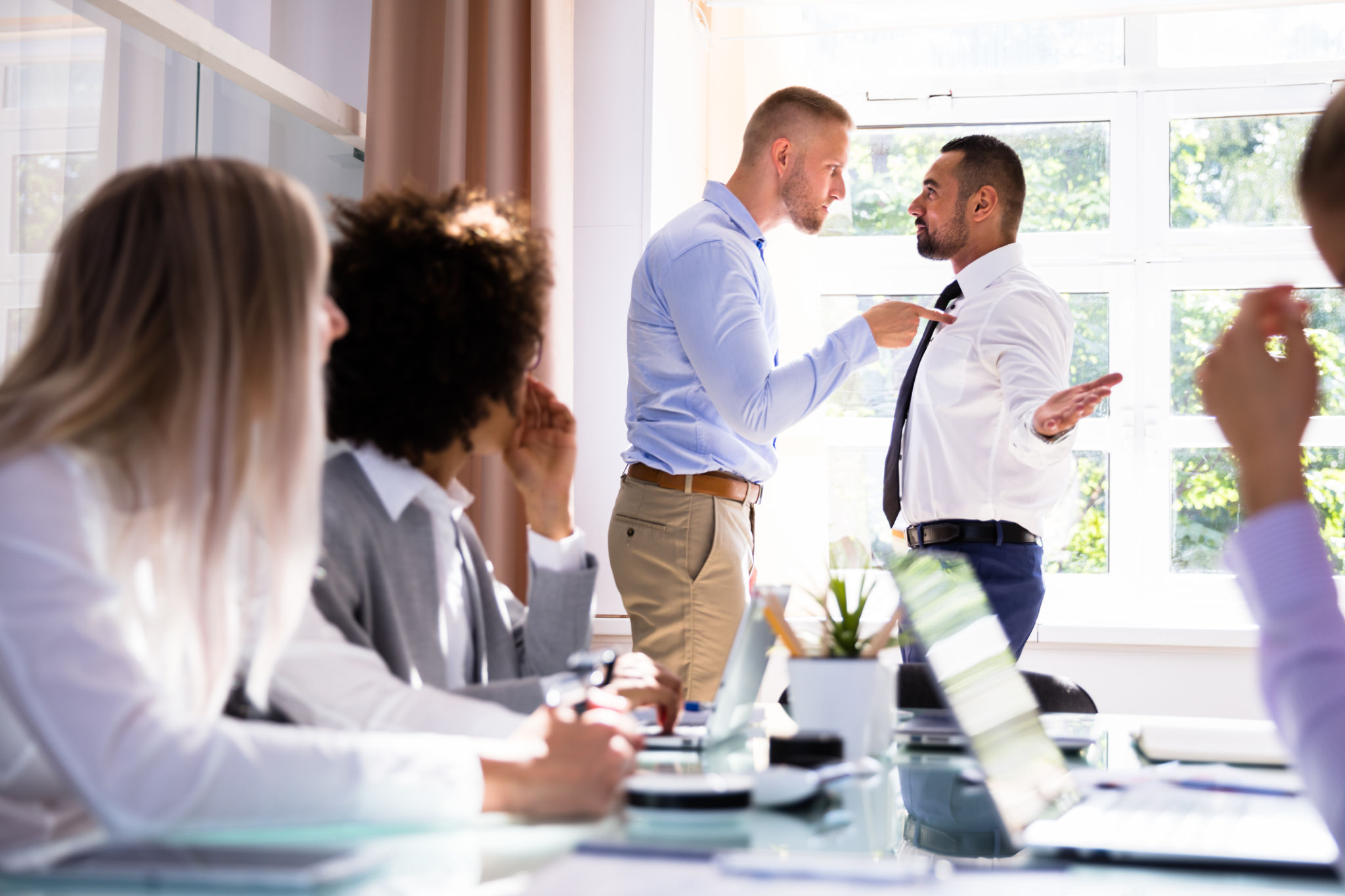 Two Male Colleagues Fighting In Office Two Male Colleagues Fighting In Office