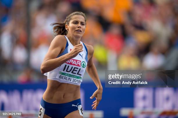 Amalie Hammild Iuel from Norway during the Women's 400m Hurdles Semi-Finals on Day 2 of the European Athletics Championships at Olympiastadion on...
