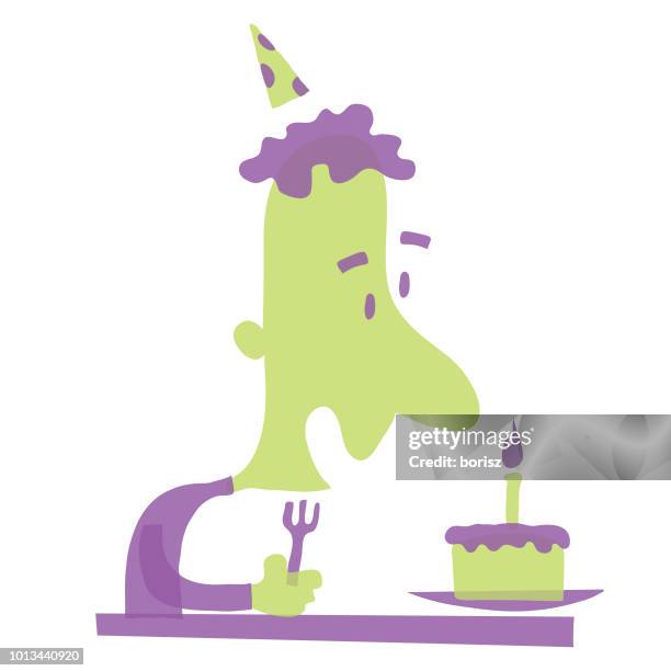 birthday - blowing candles stock illustrations