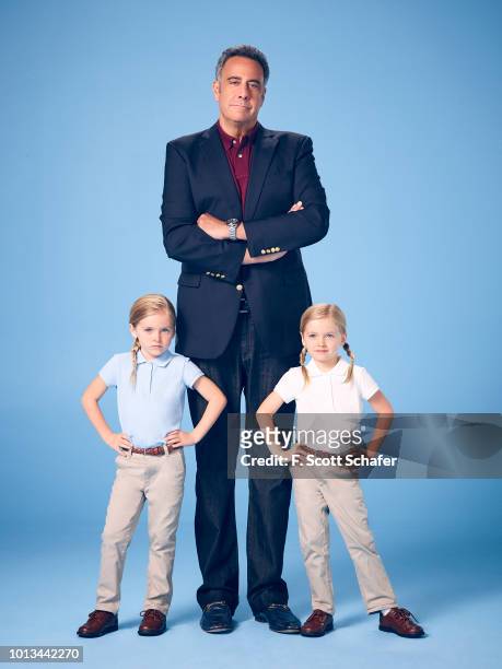 Walt Disney Television via Getty Images's "Single Parents" stars Ella Allan as Amy, Brad Garrett as Douglas, and Mia Allan as Emma.